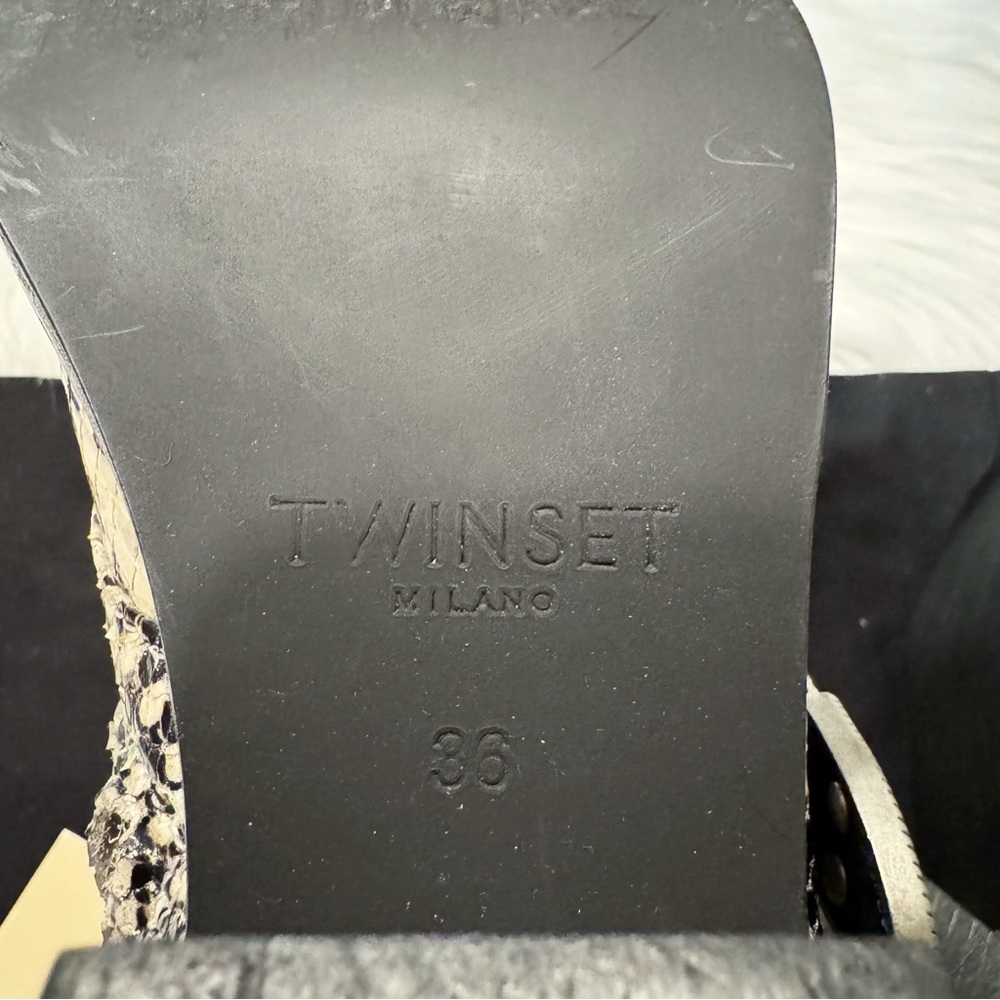 Twinset Milano Python Print Leather Heeled Ankle Boots Size EU 36 / US 6 - Picture 15 of 16